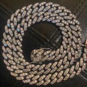 21”x1/2” Cuban Link Moissanite Necklace